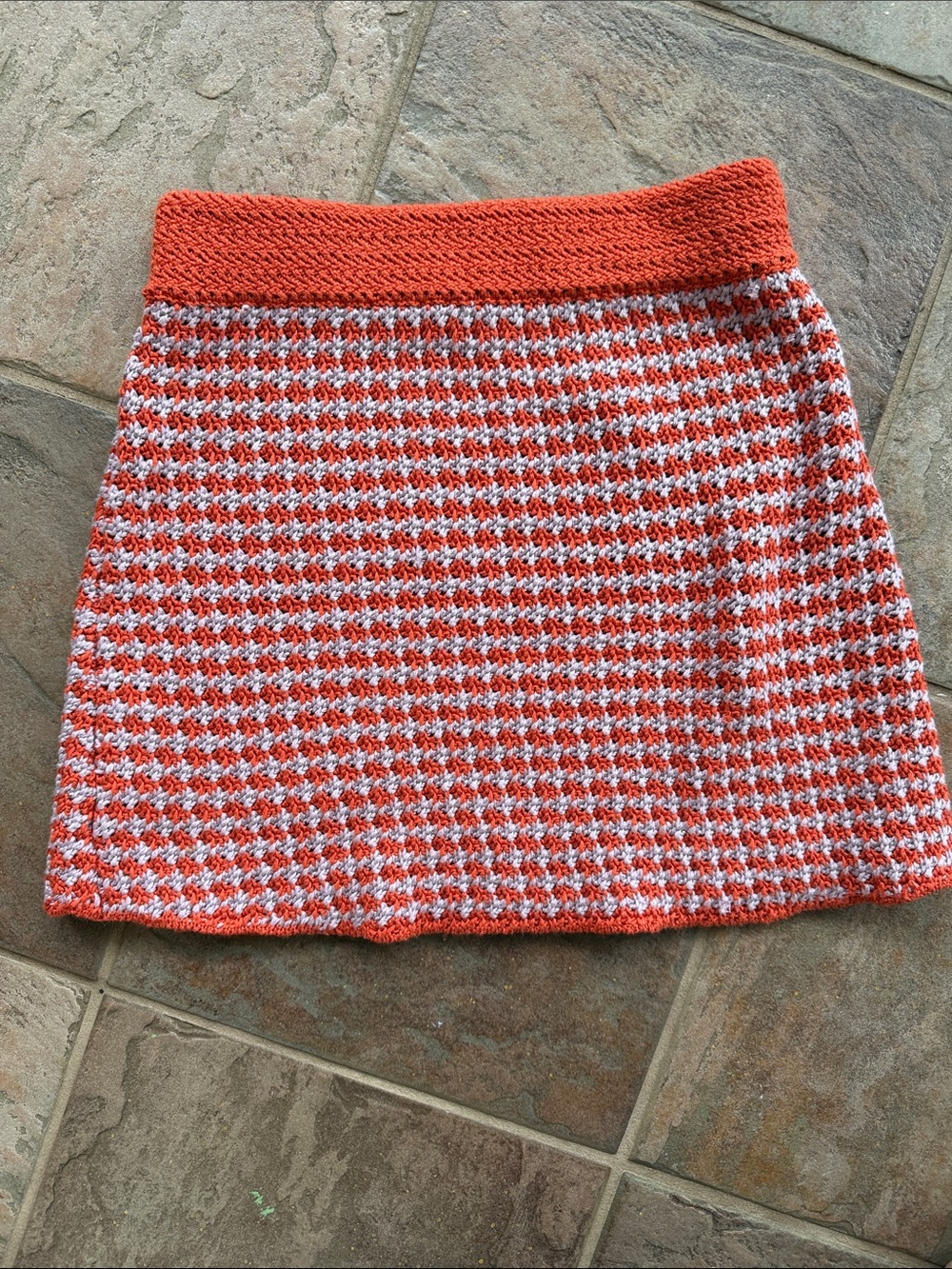 Women’s Orange and Lavender Knit Mini Skirt